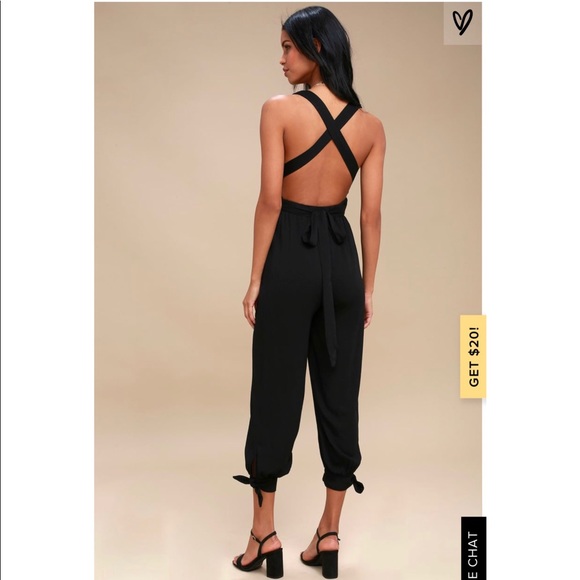 lolinda black halter jumpsuit